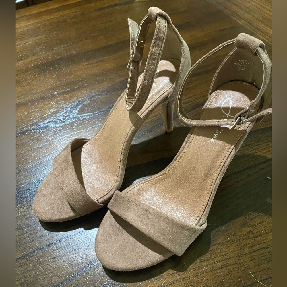 Taupe Suede Heels - 5.5
